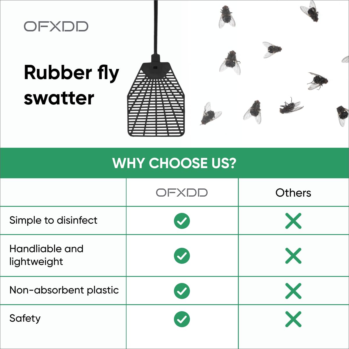 OFXDD rubber fly swatter ideal for kids and family use
