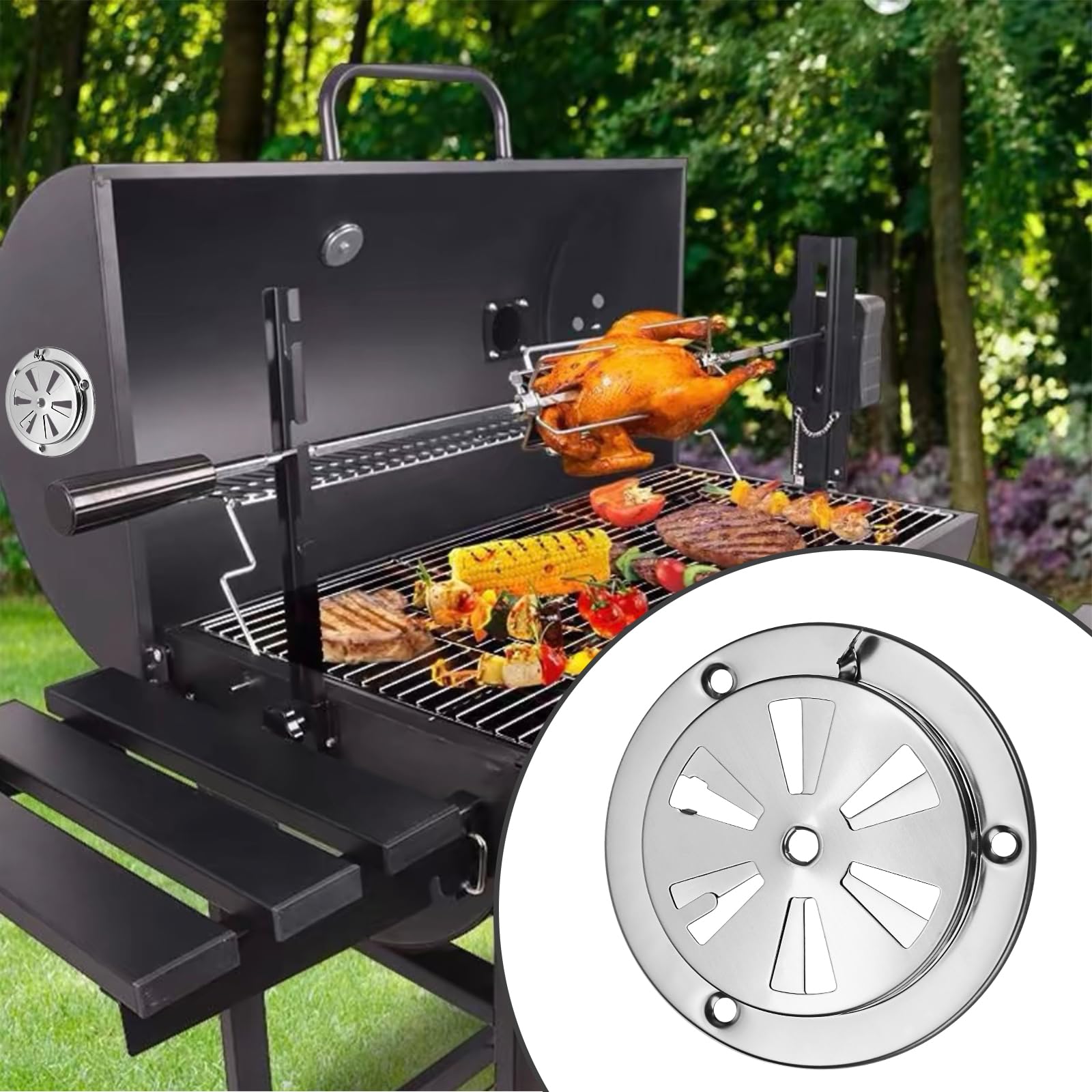 OGANAZI easy-install smoker vent damper for quick replacement.