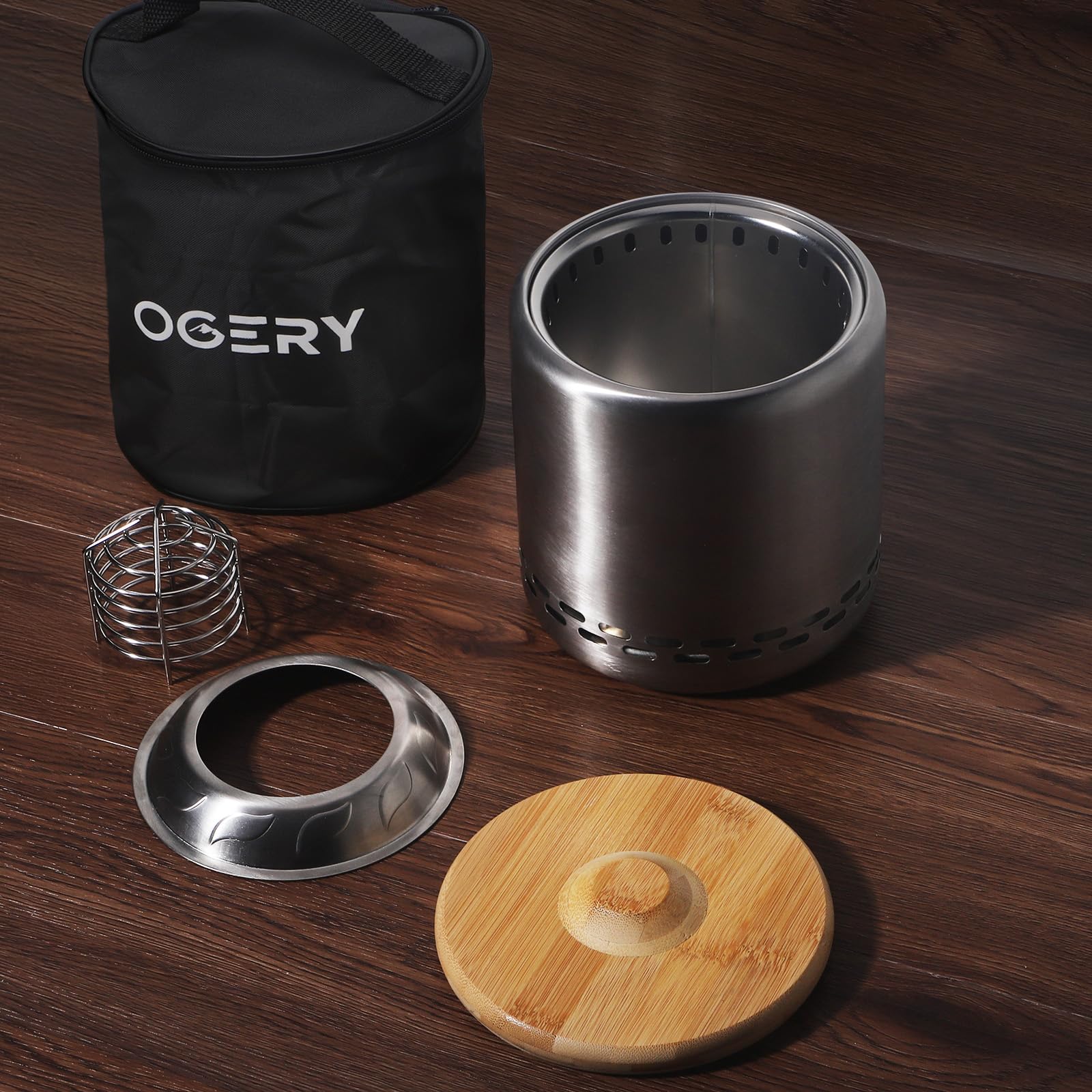 OGERY roasting marshmallows firepit ideal for family s'mores and chats.