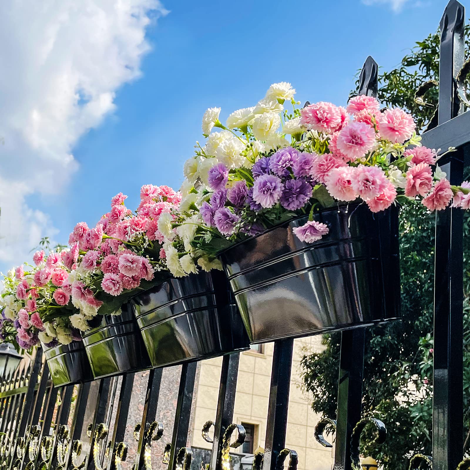 Sturdy OGIMA metal planter suitable for wall, fence, or garden decorating.