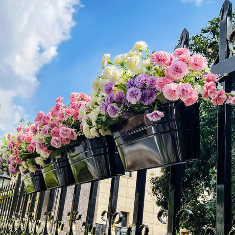 Sturdy OGIMA metal planter suitable for wall, fence, or garden decorating.