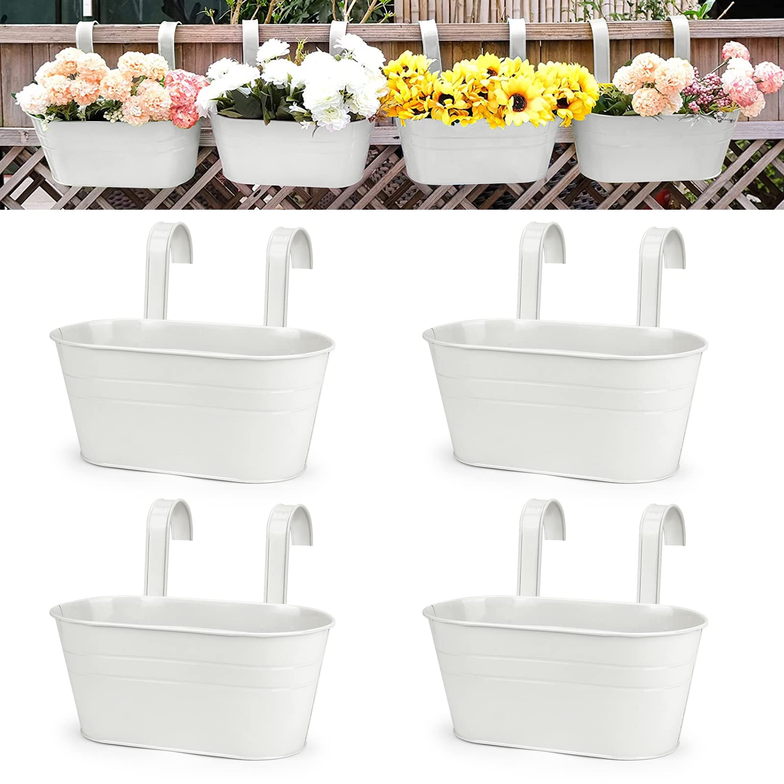 OGIMA hanging flower pot in metal iron, ideal for balcony decor