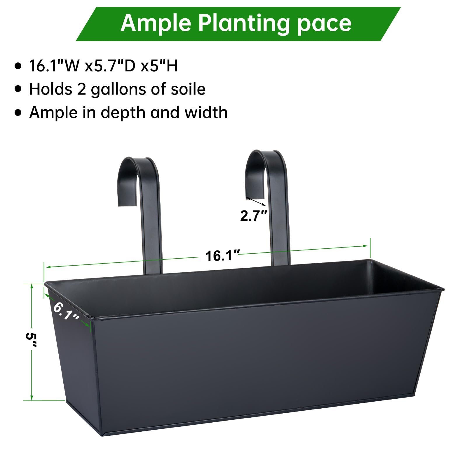 All-weather metal construction resists sun fade and frost for year round color.