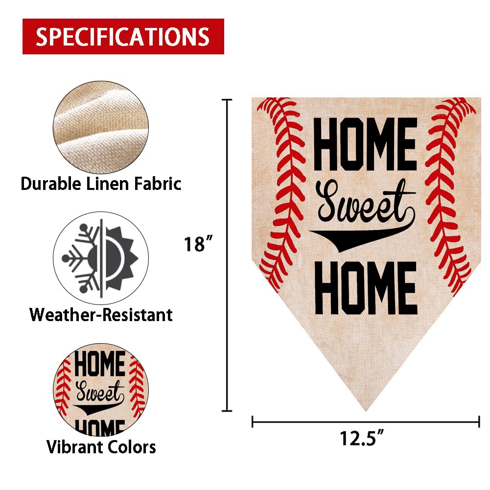 Ogiselestyle Home Sweet Home flag vertical easy to hang on standard mounts