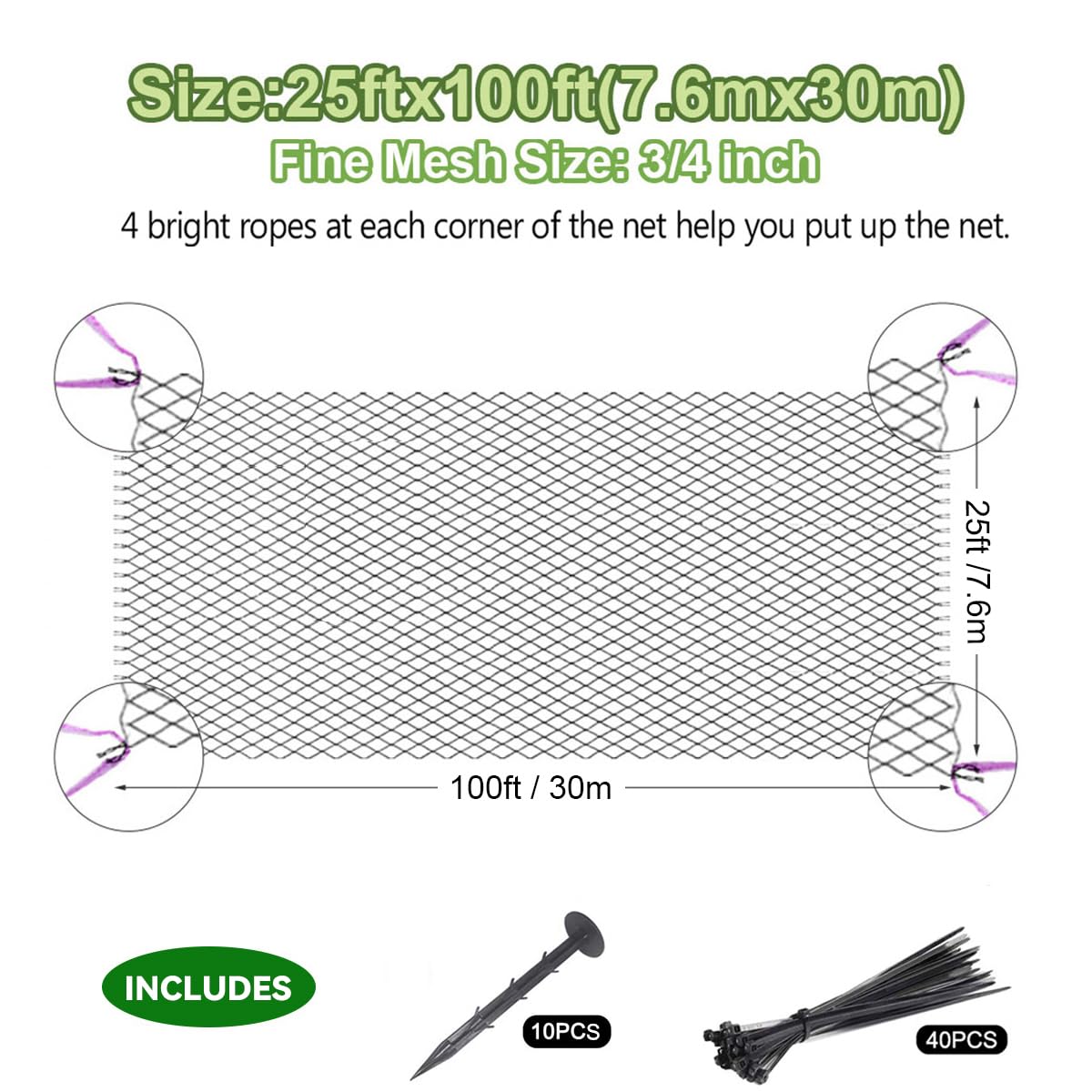 OGORI corner ties and stakes enable easy, stable installation.