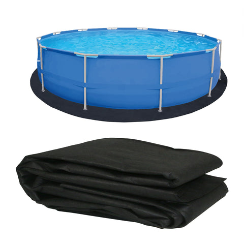 Ogrmar 18ft round pool liner pad being installed under the liner for protection