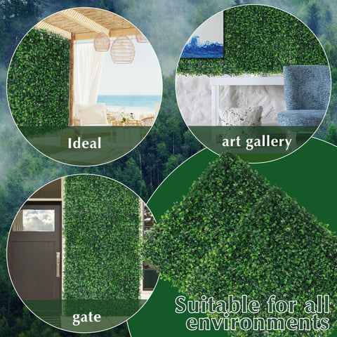 Ogrmar realistic boxwood leaves create lush backdrop.