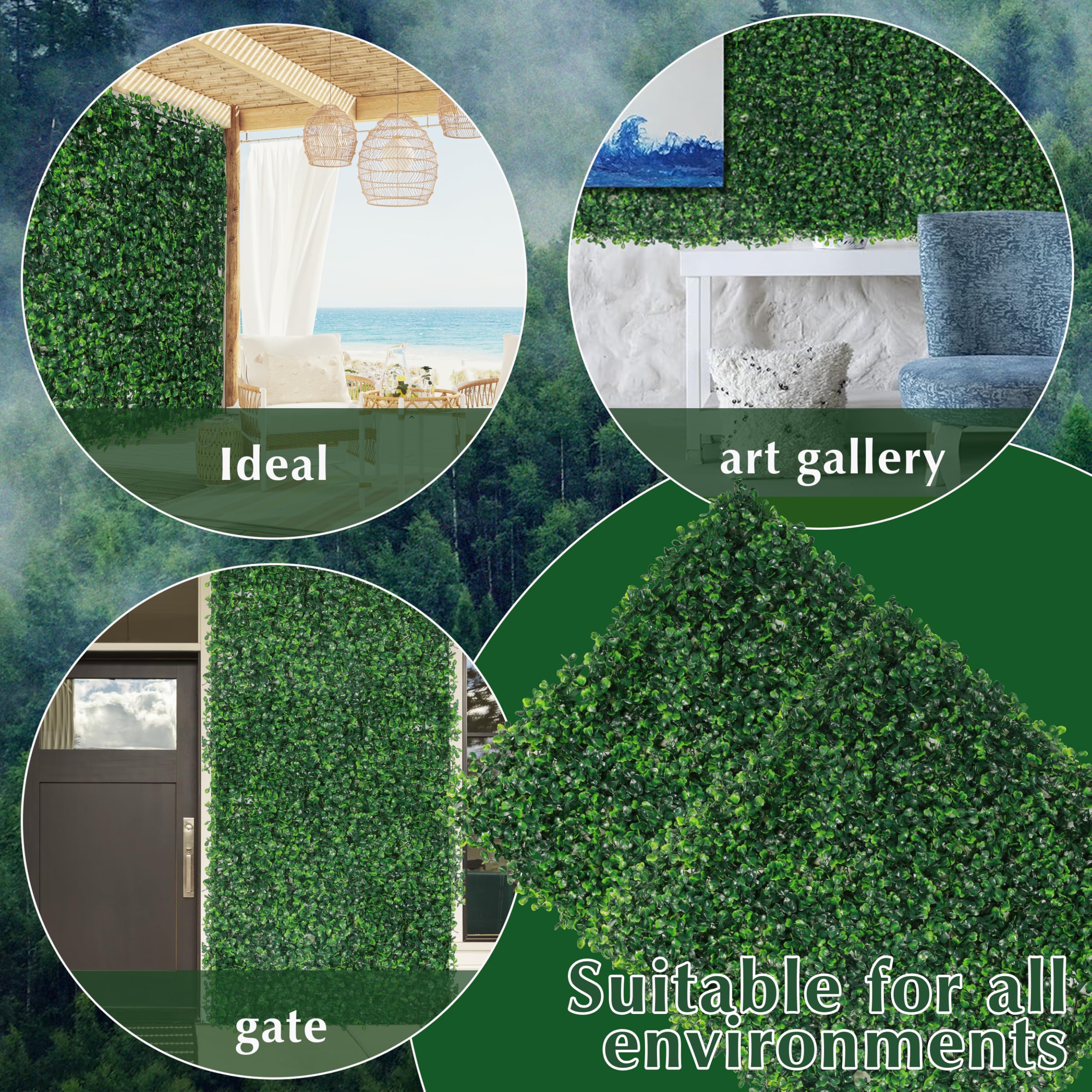 Ogrmar boxwood panel lightweight, durable, and easy to cut to fit spaces.