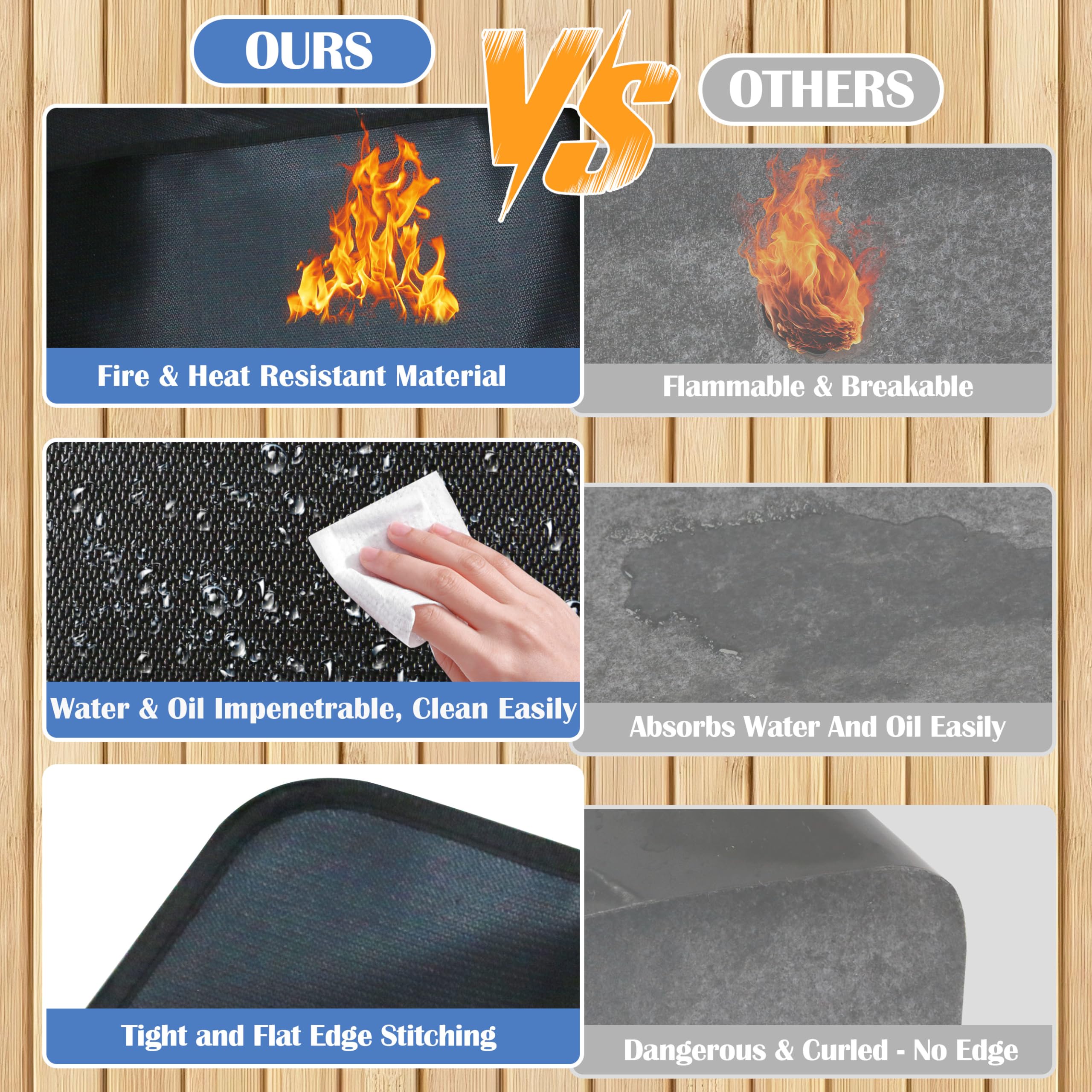 Ogrmar edge-seam detail demonstrates durable construction resisting curling