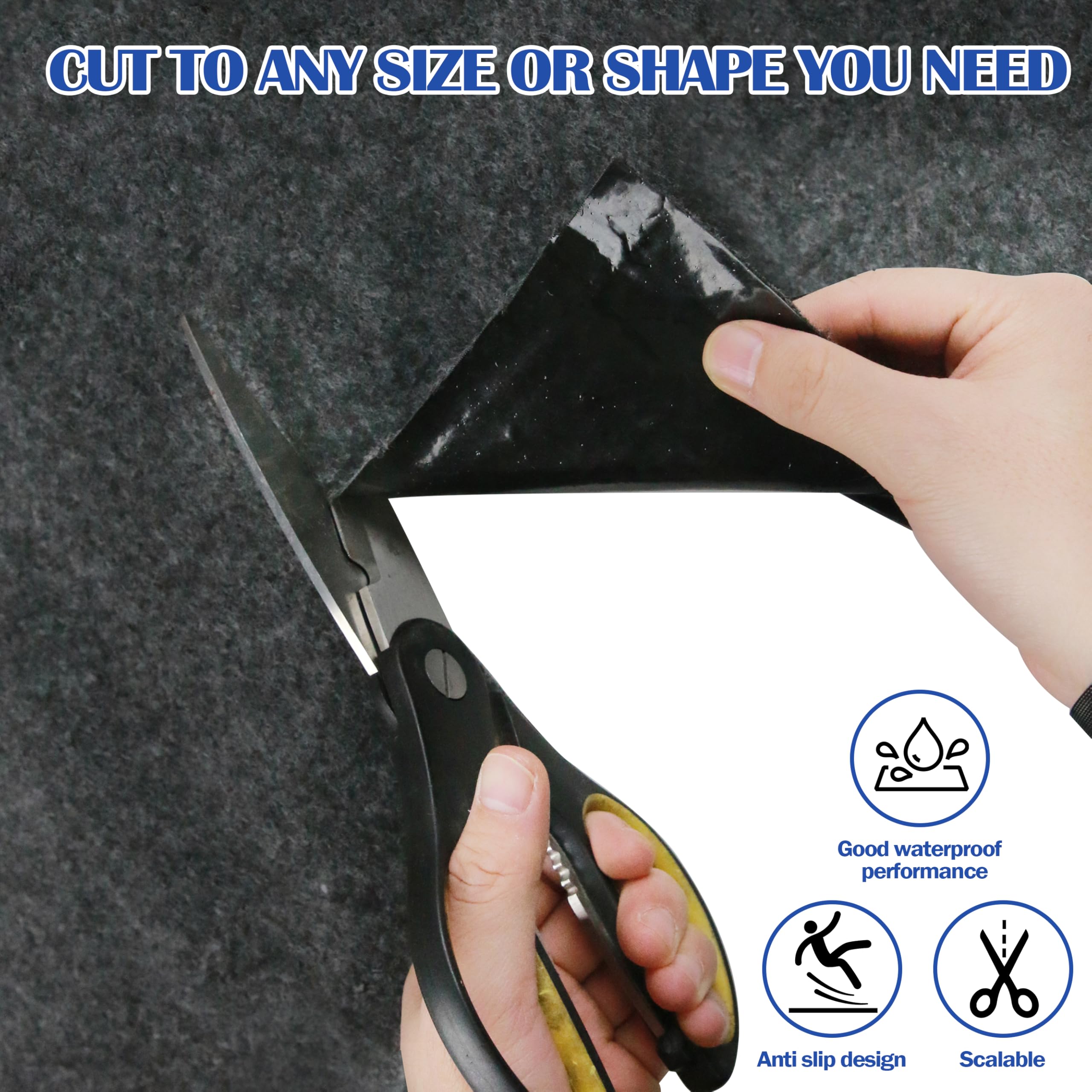 Ogrmar outdoor shed mat showing PE backing protects your floor from moisture.
