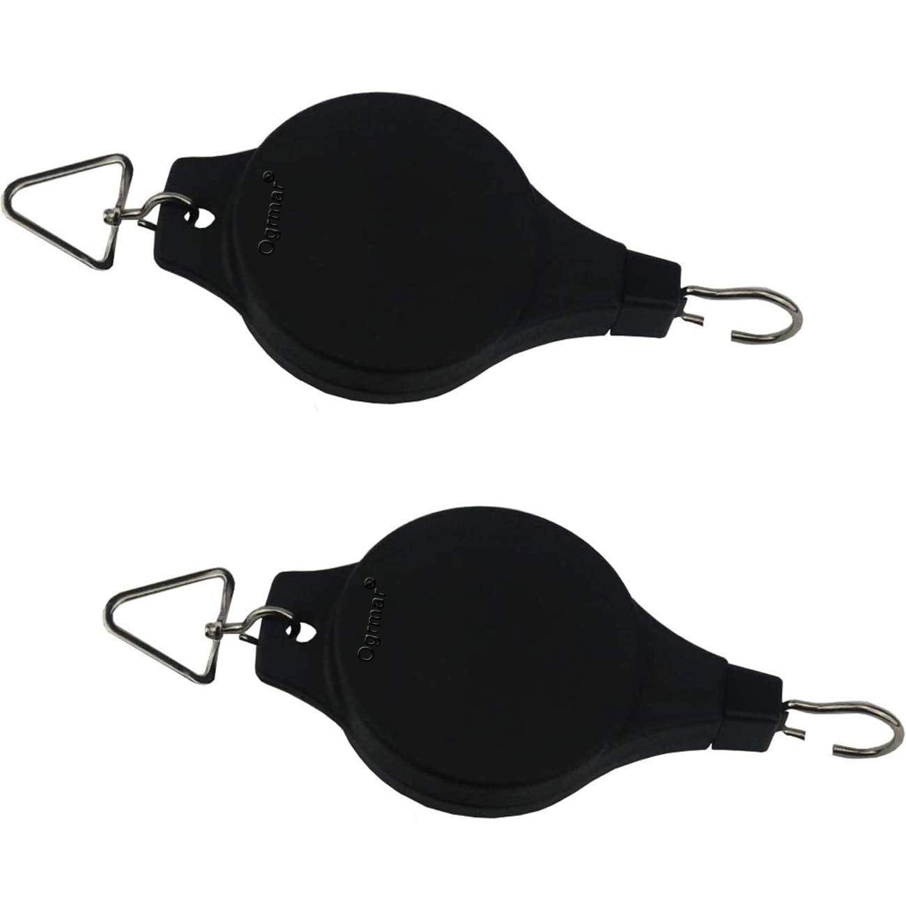 Ogrmar plant pulley hanger extended for convenient height control in the garden.