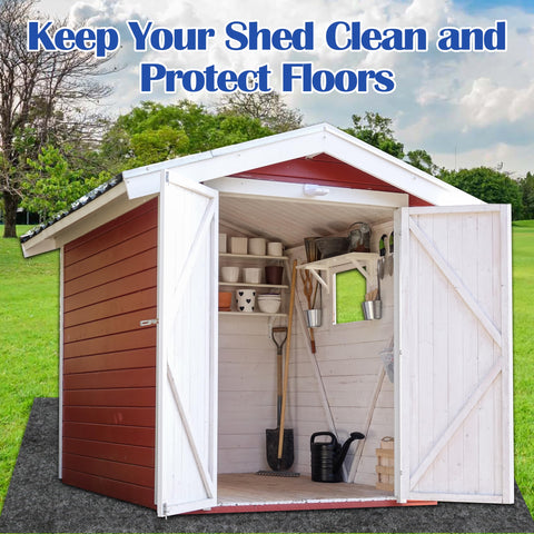 Ogrmar 10x10 ft mat serving as versatile flooring for carports, sheds, and more.