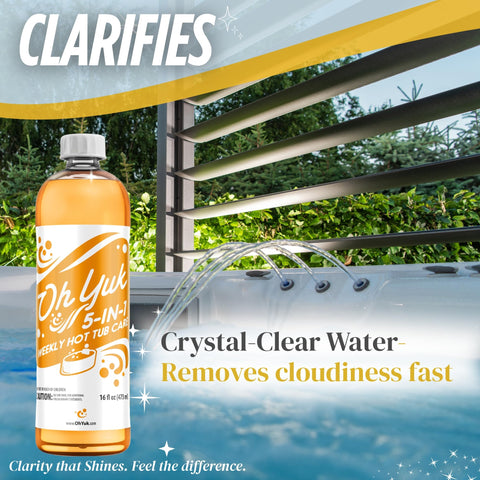 Oh Yuk spa water goes from cloudy to clear after treatment