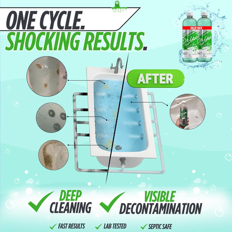 Oh Yuk bottle closeup label highlights septic-safe formula for home baths.