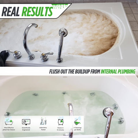 Oh Yuk clean tub water clarity image suggests renewed tub after use.