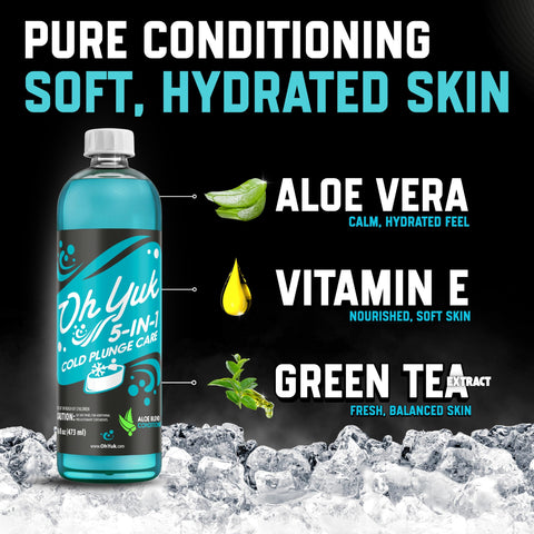 Oh Yuk cold plunge water clarifier restores crystal clarity for refreshing dips.