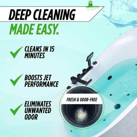 Oh Yuk jetted tub cleaner creating foamy, pleasant cleaning experience.
