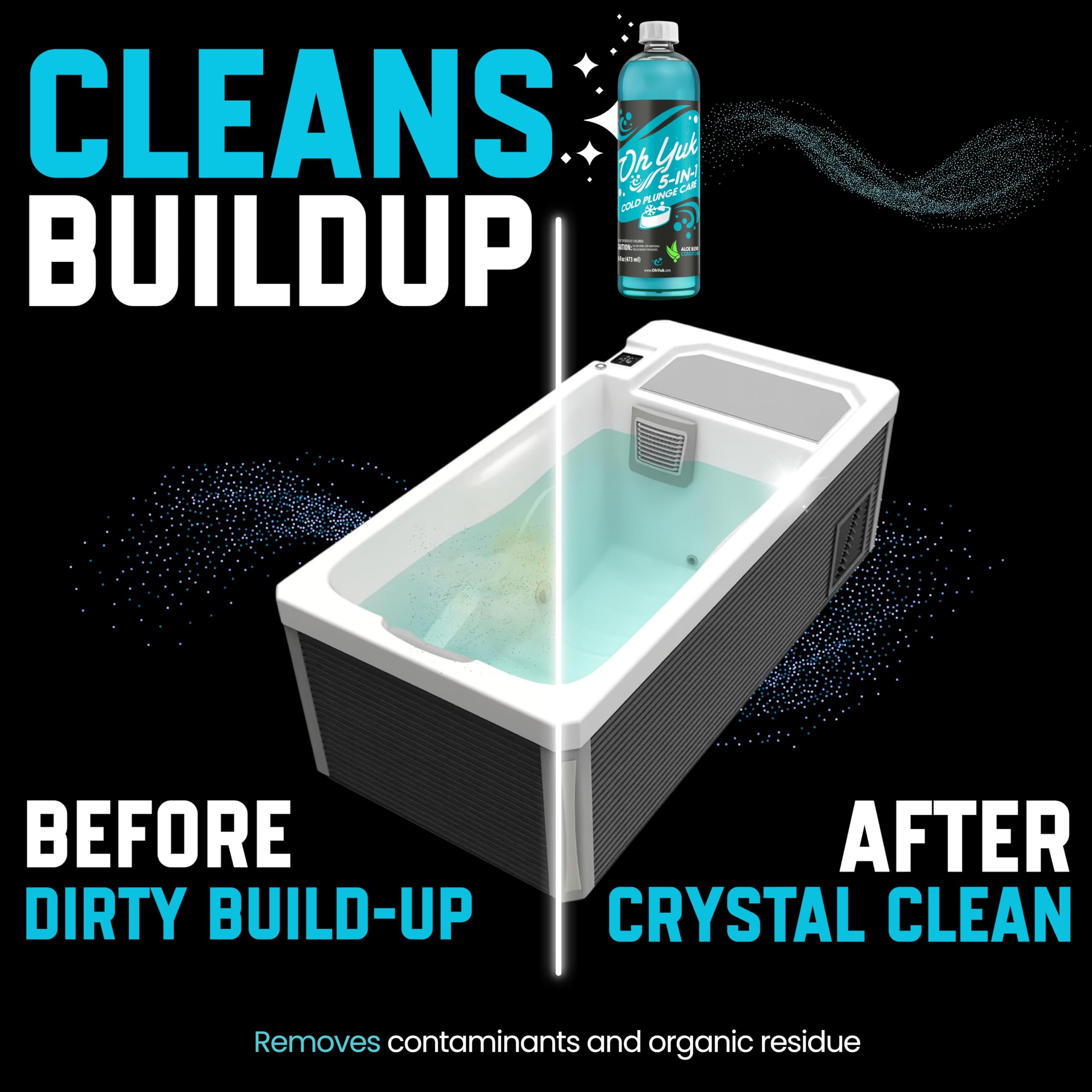 Oh Yuk odor-control formula maintains a fresh, inviting plunge experience.