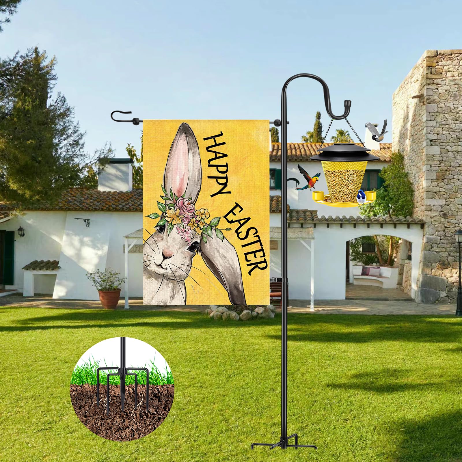 OHCISP flag stand securely fits standard 12x18 flags without twisting