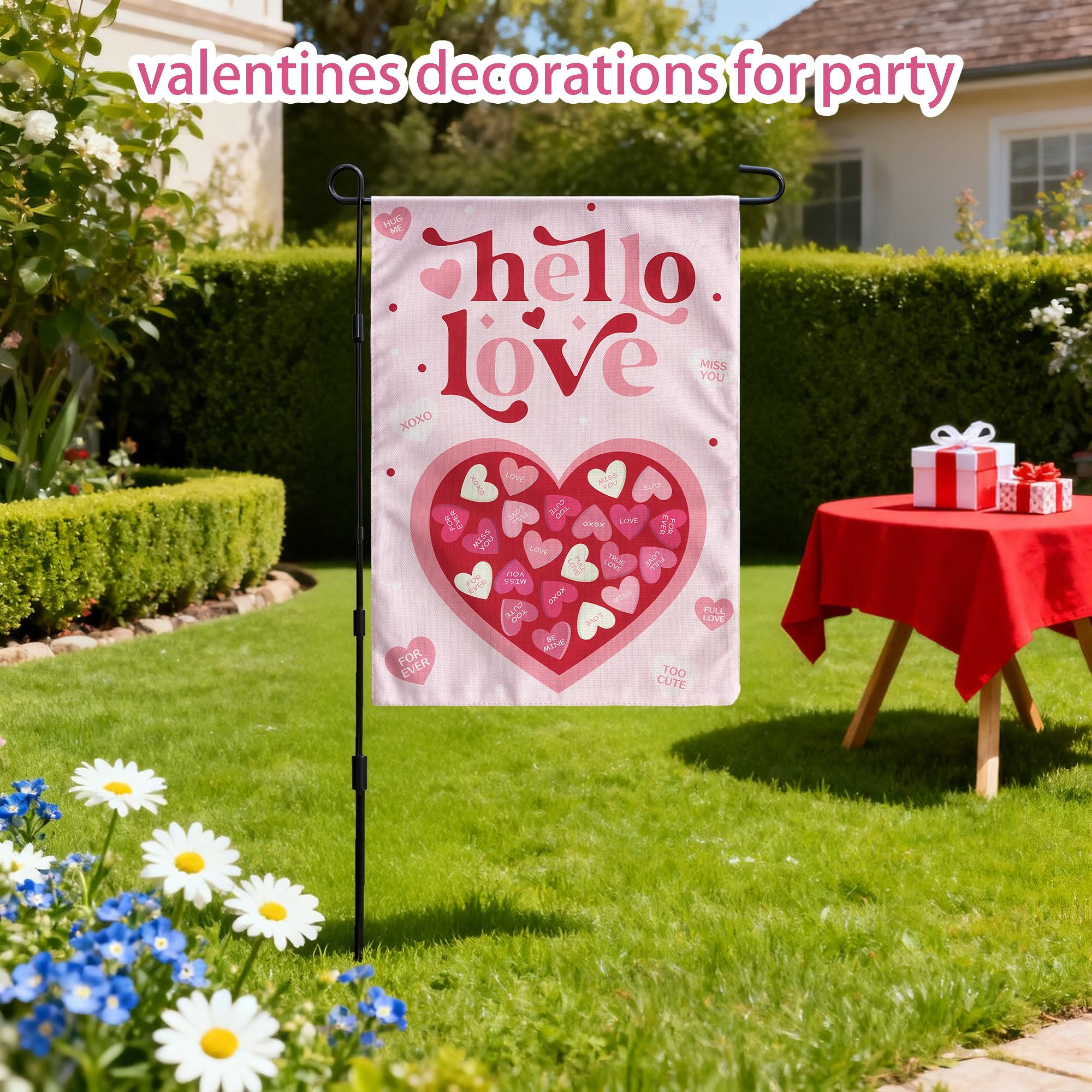 OHOME valentines flag double-sided print is vivid on both sides