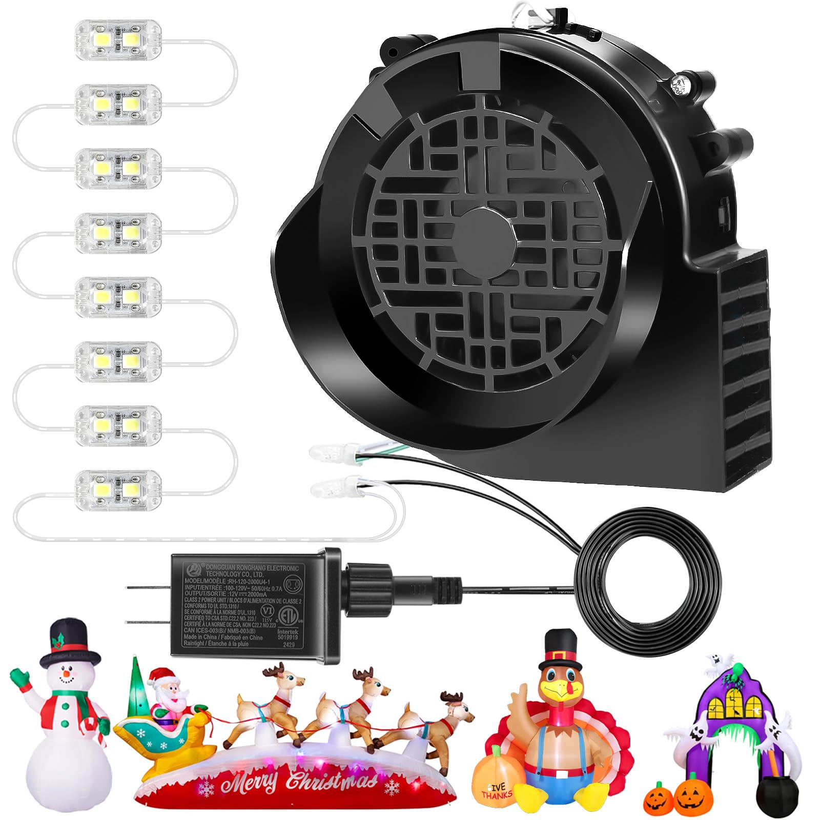 OHMANHE replacement air blower powers quick inflation for yard inflatables