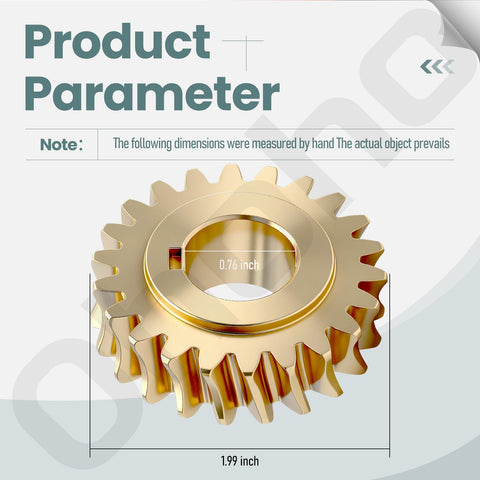 Ohoho brass worm gear front view shows precise fit for Craftsman models