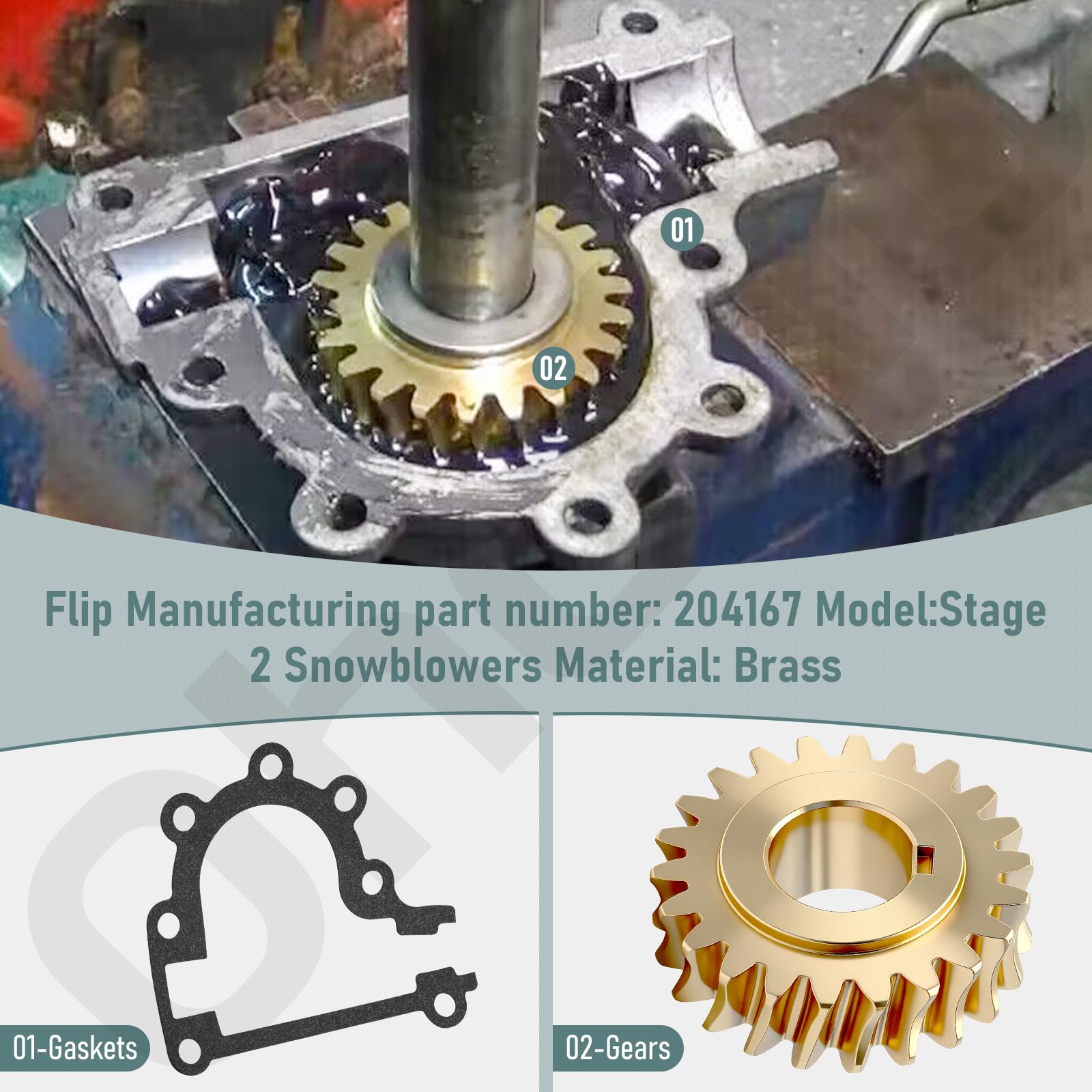 Ohoho brass worm gear montage emphasizes durable brass construction