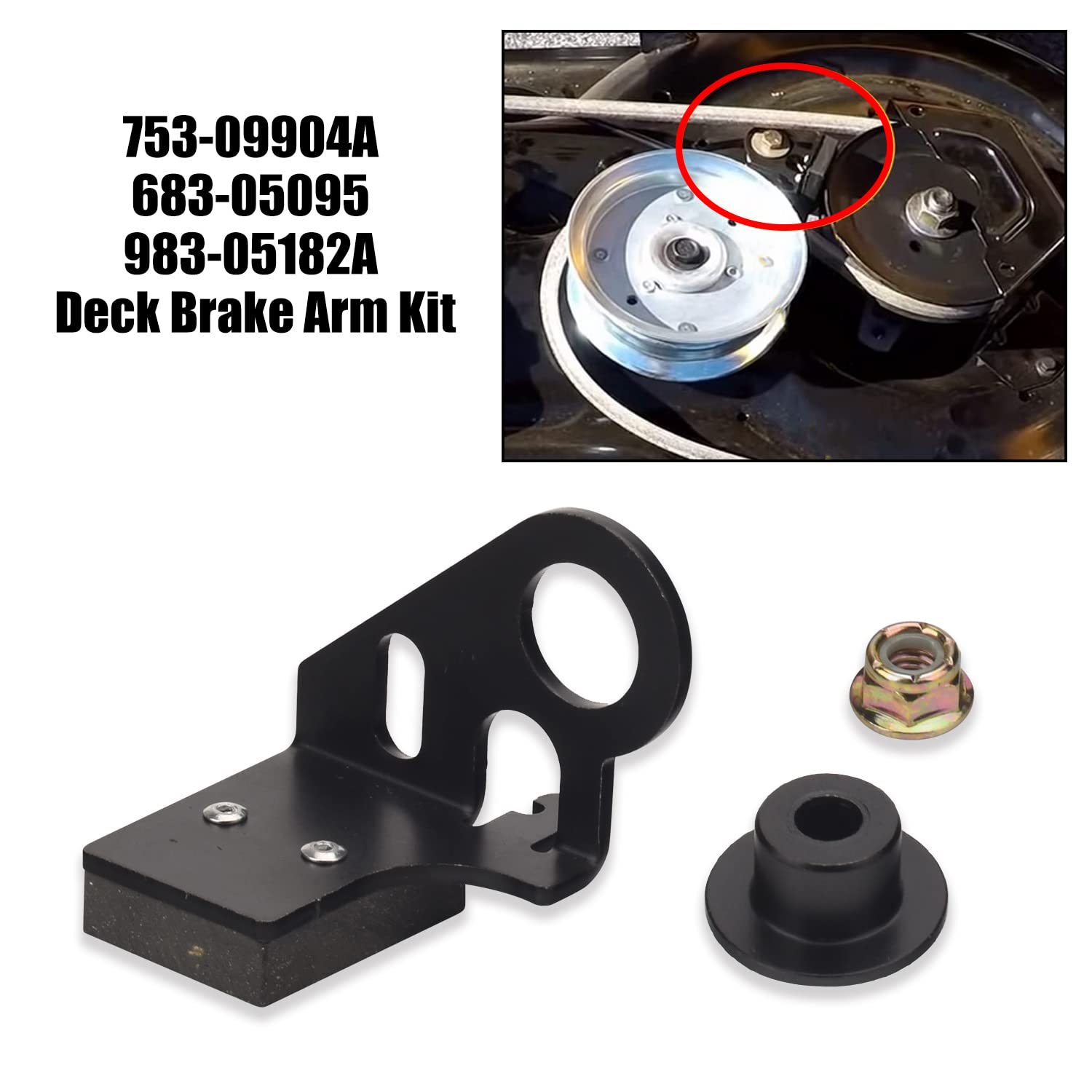 Ohoho deck brake arm kit installed on a mower for reliable deck braking.