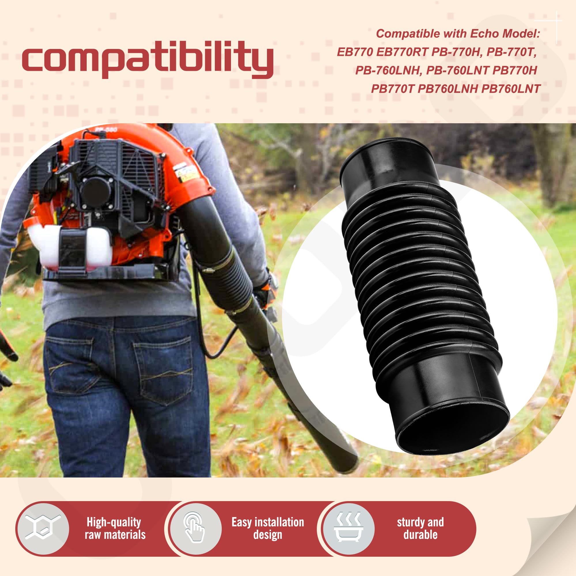Ohoho tube compatibility chart visual with Echo model coverage.
