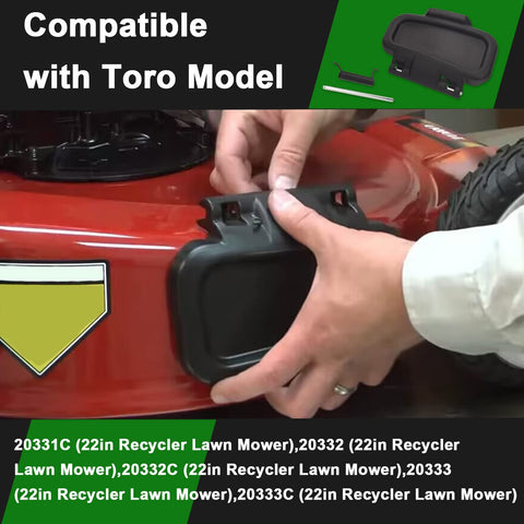 Ohoho 115-8449 deflector close-up highlighting mounting points on the Toro mower.