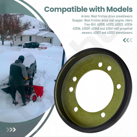 Shows Snapper rear engine rider compatibility with inner brake liner