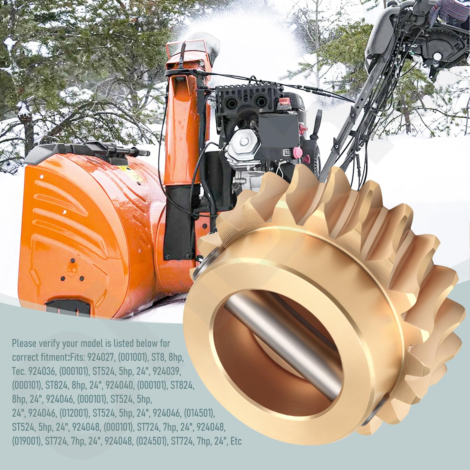 Ohoho Snowblower auger gear 52402600 mounting hole detail shows easy alignment