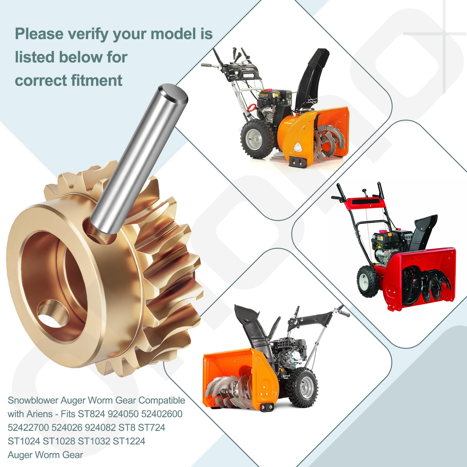 Ohoho Snowblower auger gear 52402600 teeth close-up reveals precision teeth for smooth engagement