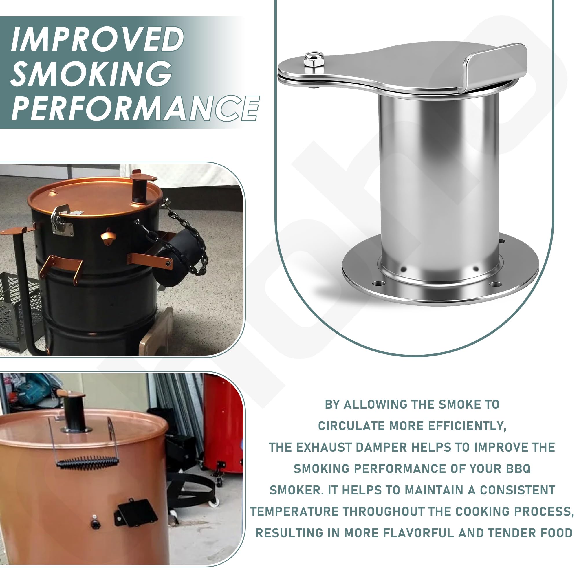 Ohoho damper in use on a smoker to regulate airflow