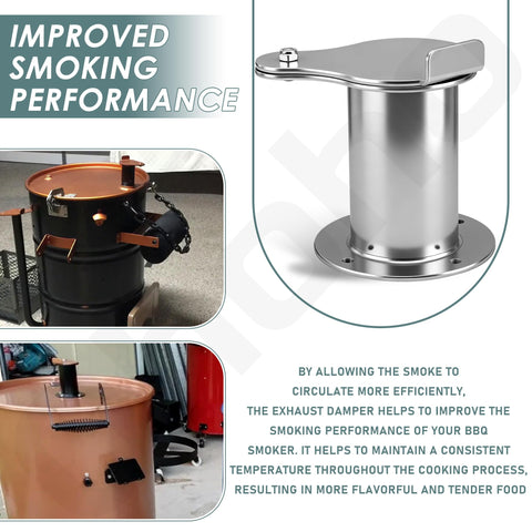 Ohoho damper in use on a smoker to regulate airflow