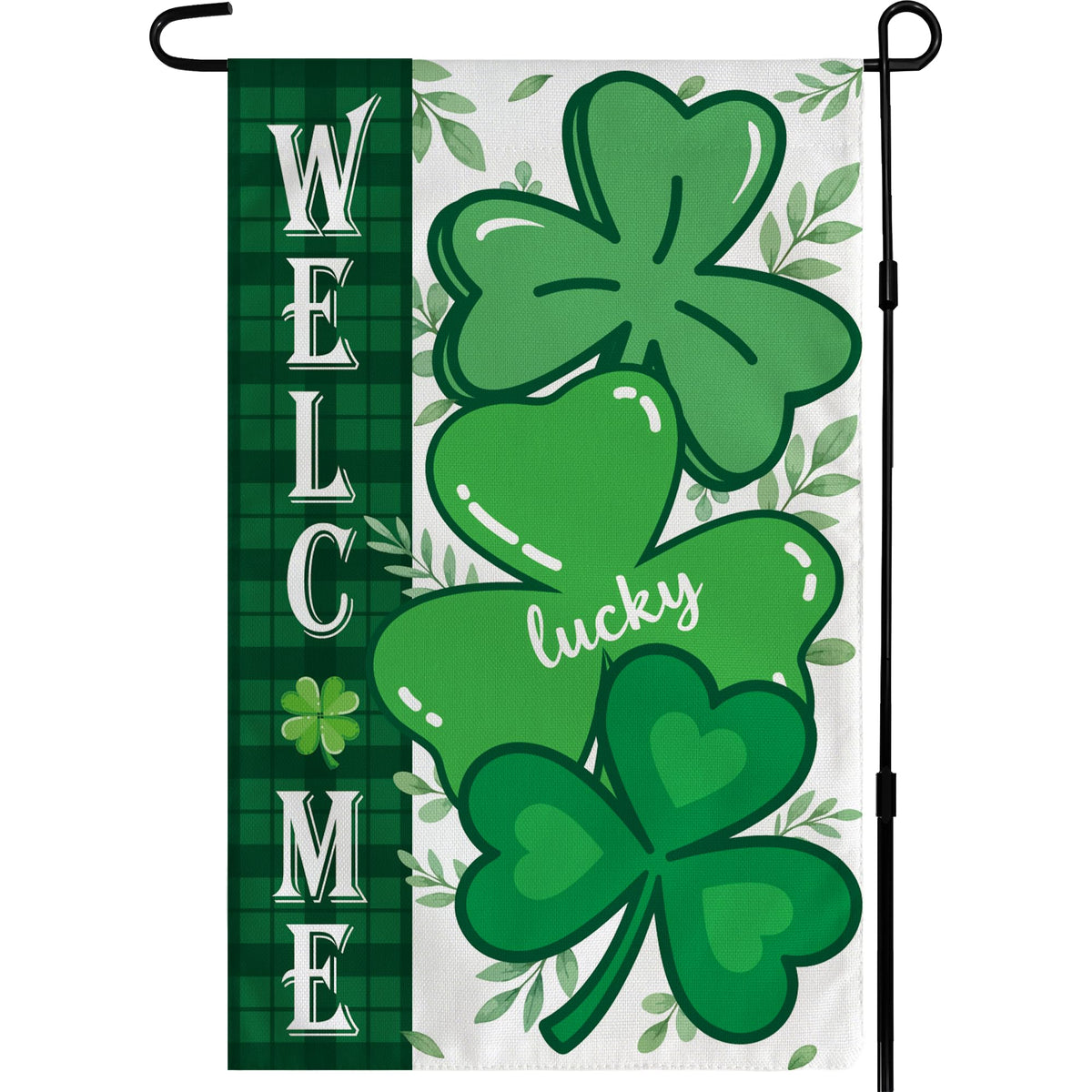 OHOME St Patrick's Day garden flag with welcome design, ideal for outdoor curb appeal.