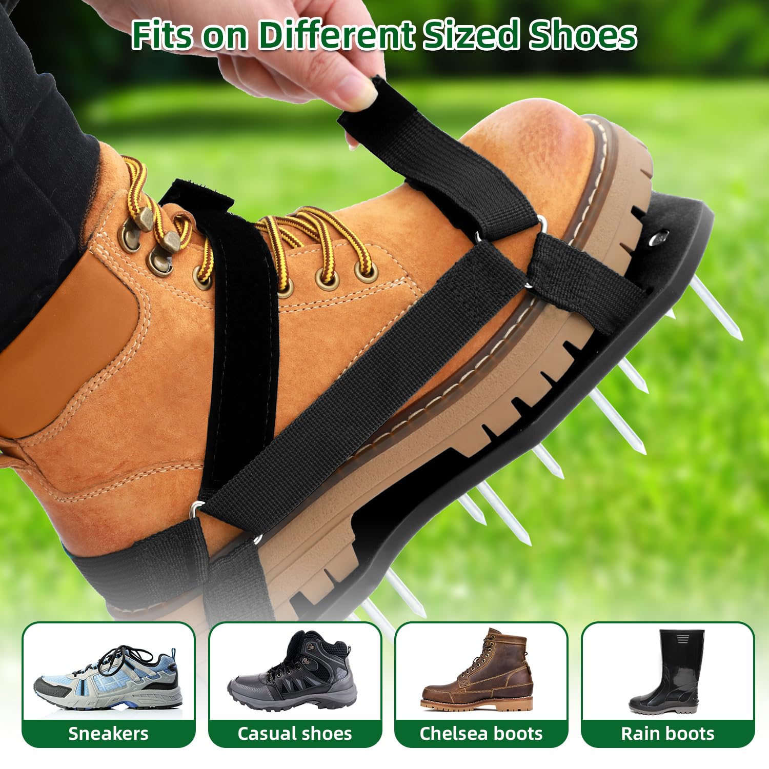 Ohuhu lawn aerator shoes durable and weather-resistant