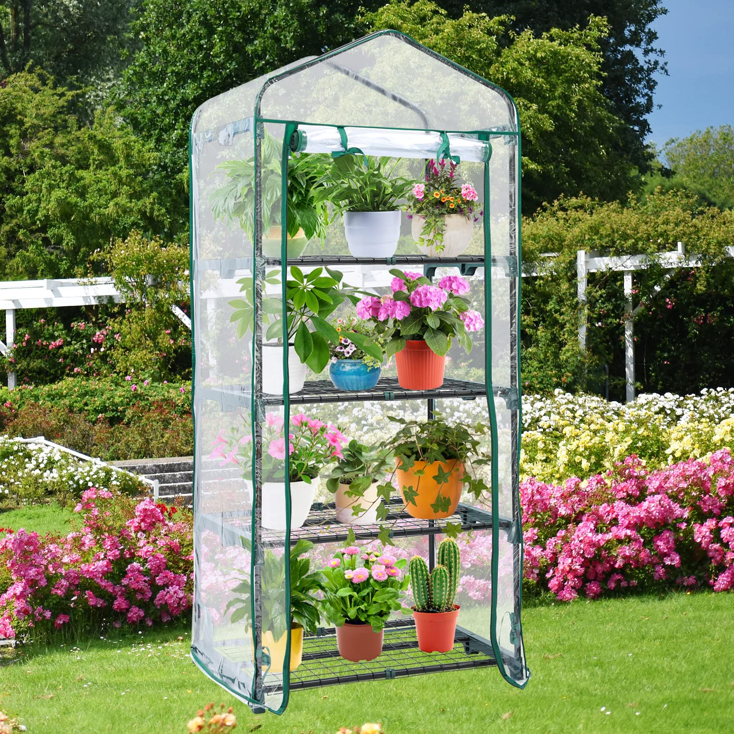 Ohuhu CA65 certified safe greenhouse with clear view of progress