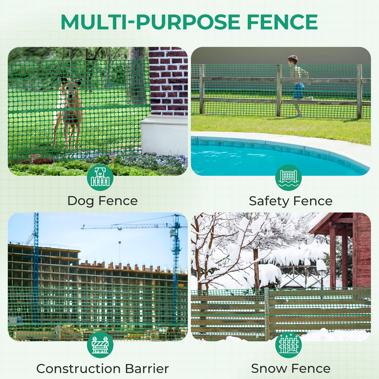 Ohuhu cuttable temporary fence fits spaces with smooth edges