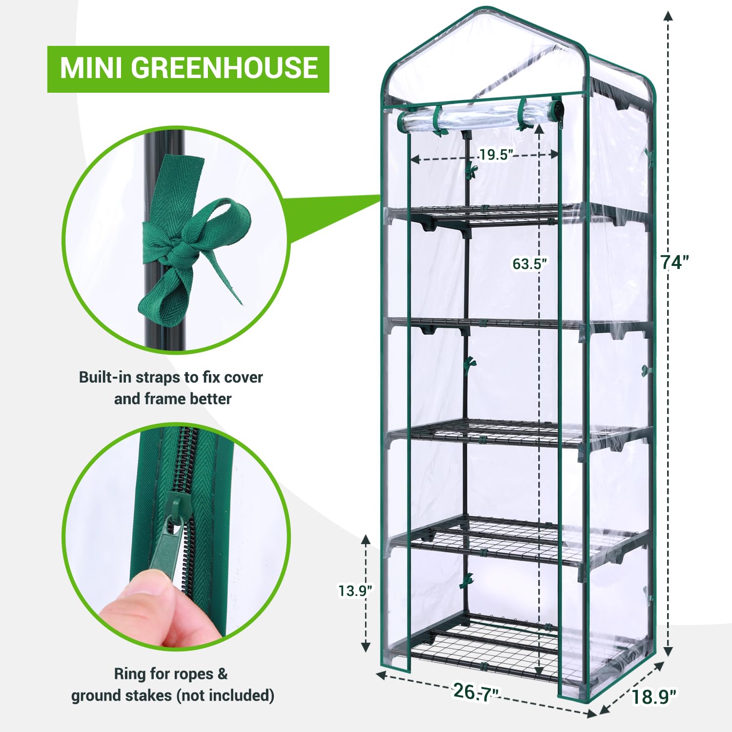 Ohuhu durable PVC cover offering clear light transmission for seedlings.
