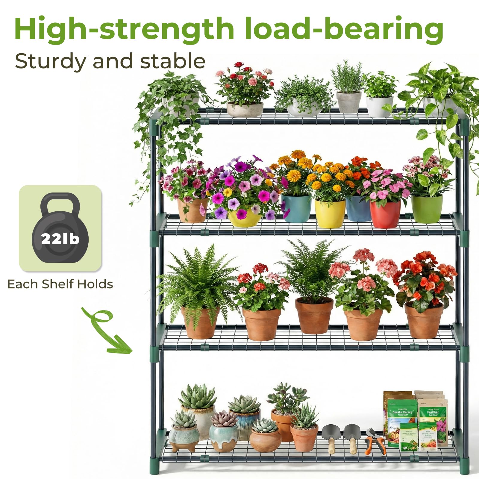 Ohuhu extra stability clips lock mesh, enhancing safety for potted plants.