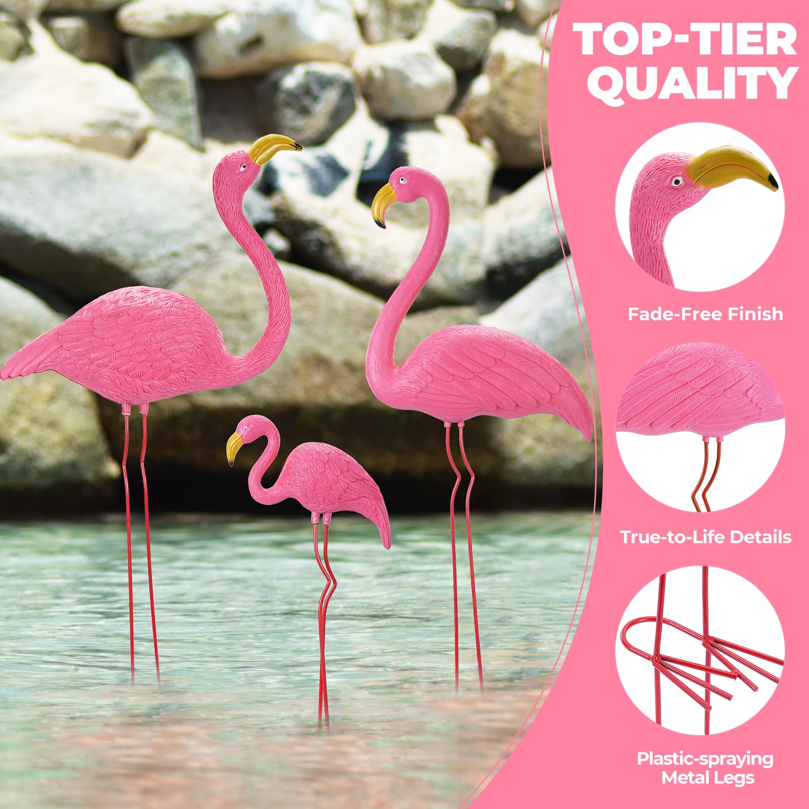 Ohuhu 19-inch baby flamingo yard ornament brings playful touch to yard