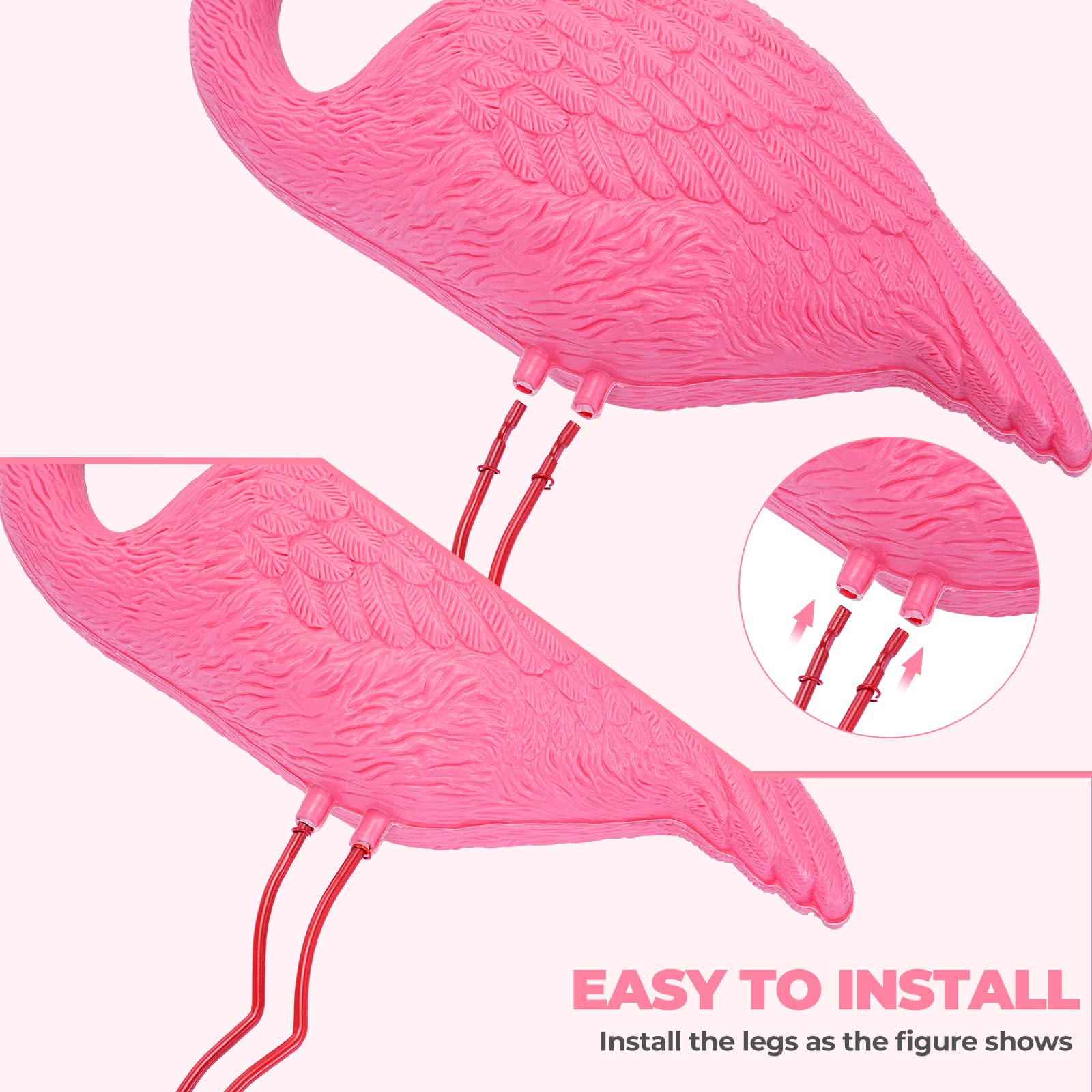Ohuhu 3D flamingo statue ready for lawn display