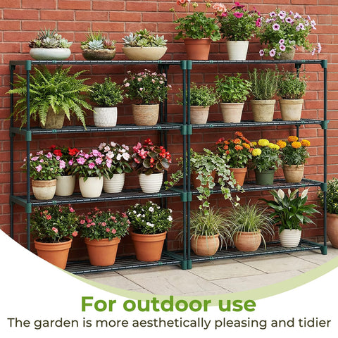 Ohuhu four-tier plant stand optimized for outdoor and indoor display.