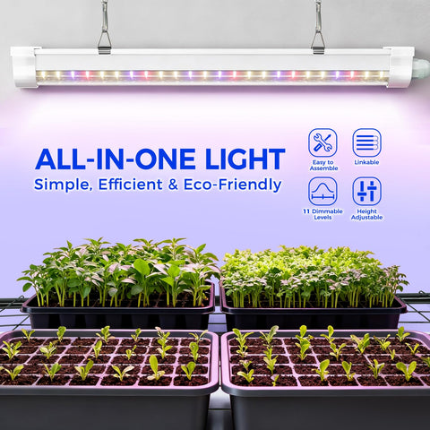 Ohuhu full-spectrum grow light close-up (400–750nm) for consistent plant growth.