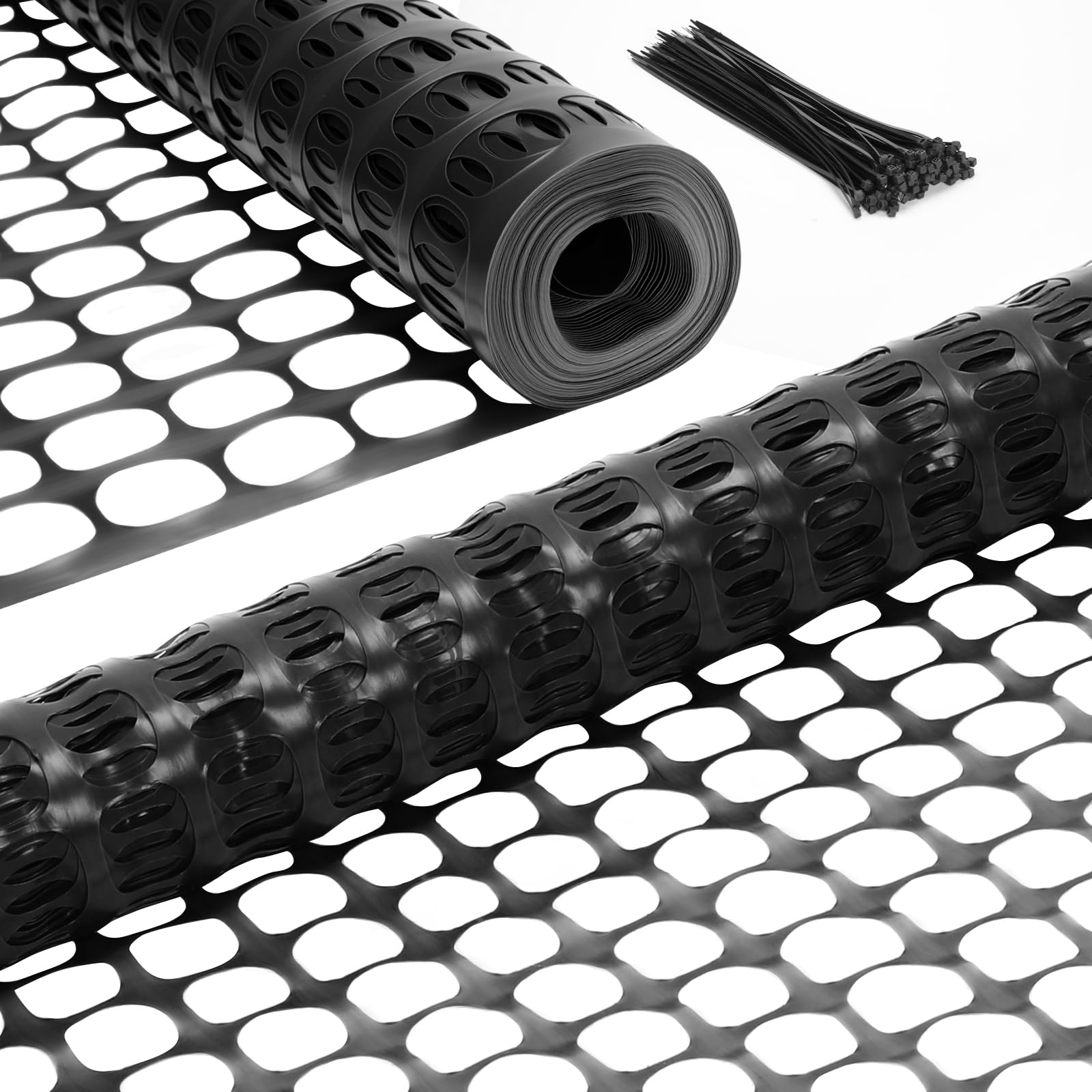 Ohuhu garden fence roll 4x100ft shown in a yard setting, versatile outdoor barrier.
