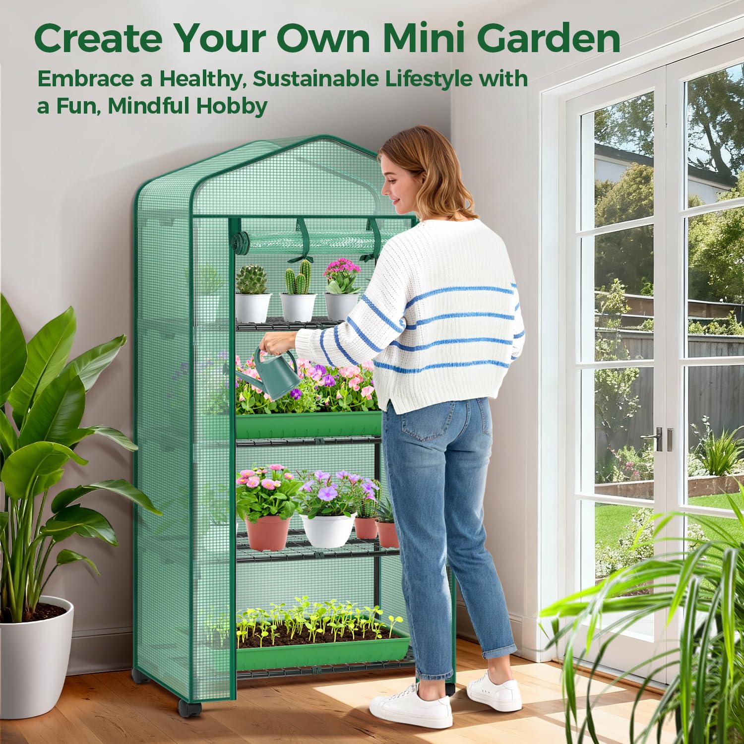 Ohuhu four-tier greenhouse, a thoughtful gift for plant lovers.