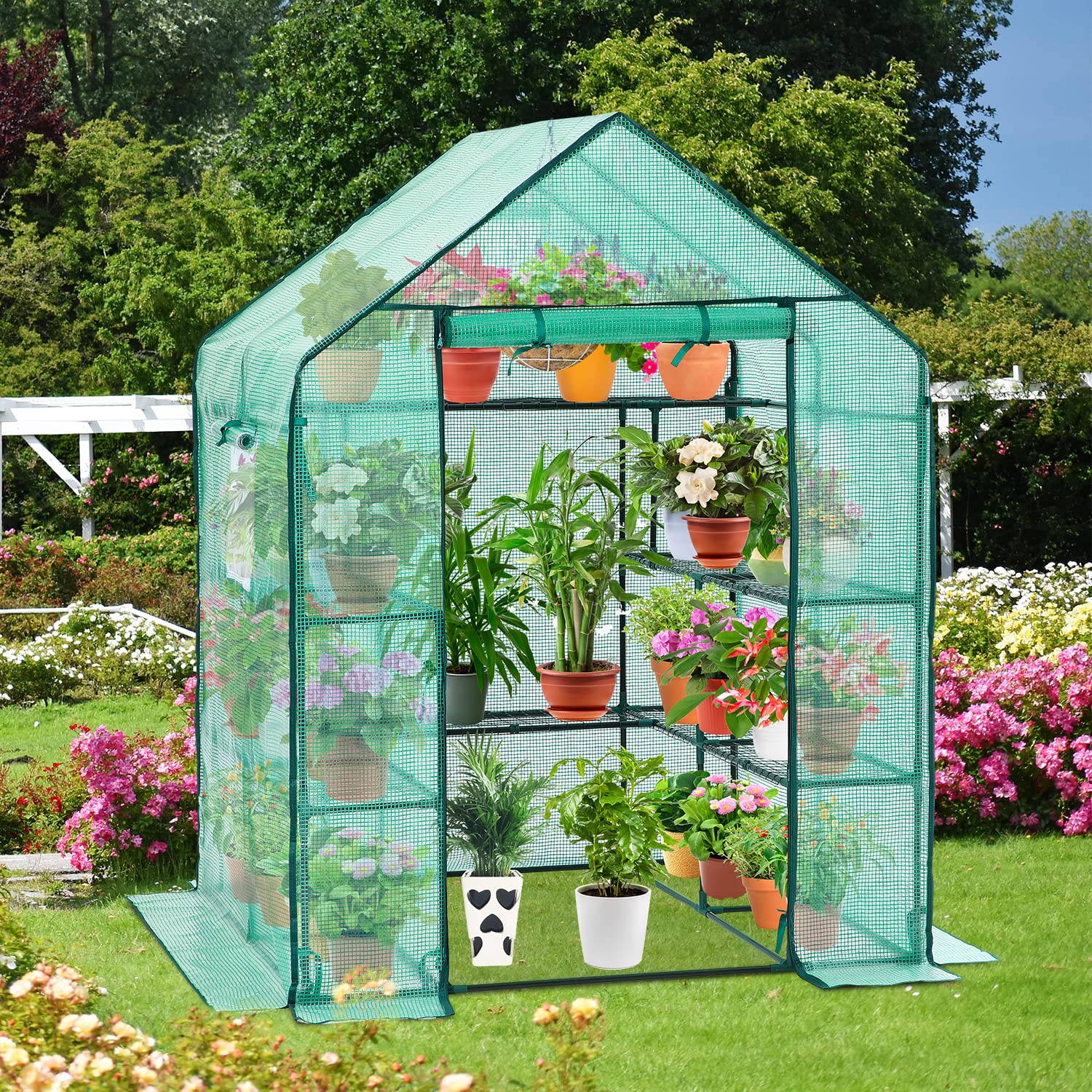 Ohuhu greenhouse tool-free setup allows quick assembly and easy relocation
