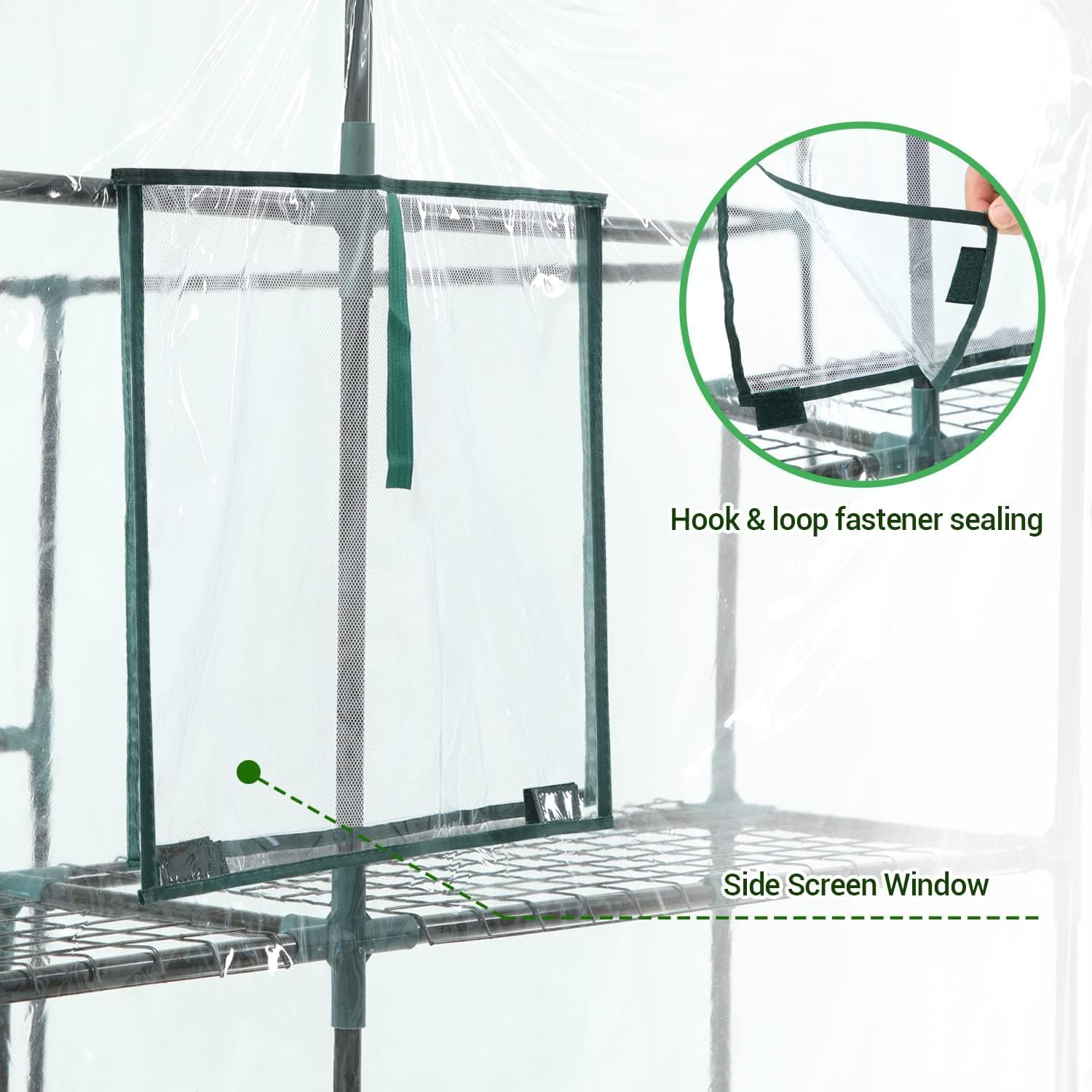 Ohuhu greenhouse features rust-resistant tubes for outdoor durability.