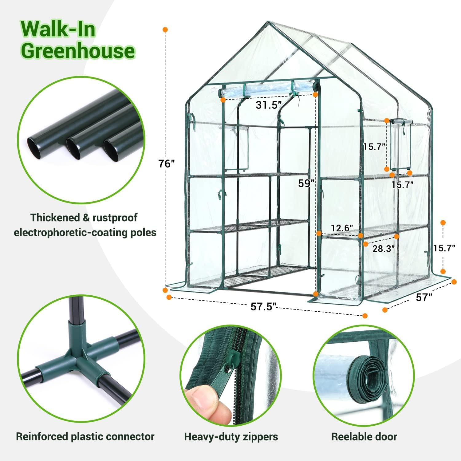 Ohuhu greenhouse designed for portable setup and easy movement.